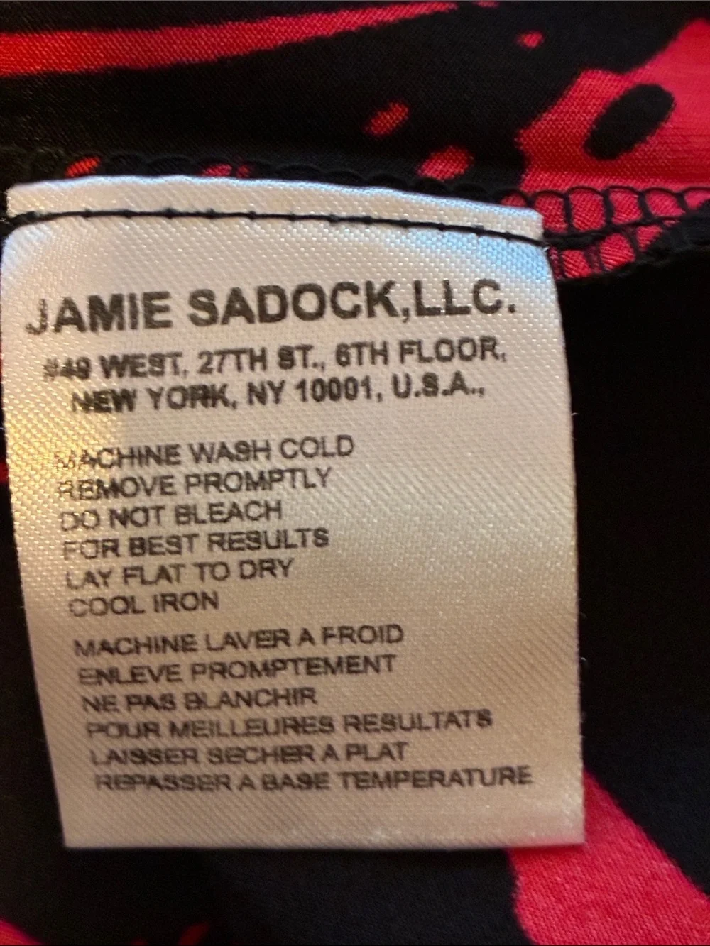 Jamie Sadock Black Golf Top with Red and Neon Yellow Abstract Print Golf, Size S - Picture 10 of 11